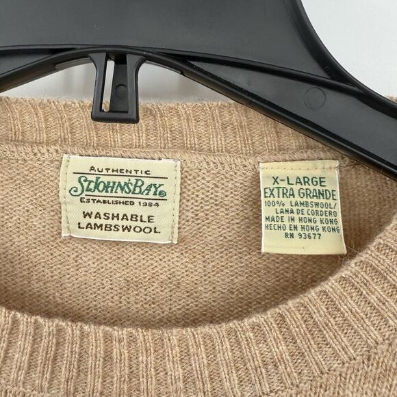 VTG 80s St Johns Bay Oversized Argyle Sweater Mens XL 100% Washable Lambswool - Picture 3 of 6